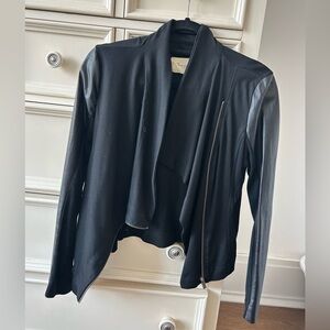 Vince Camuto Black Jacket with Leather Sleeves